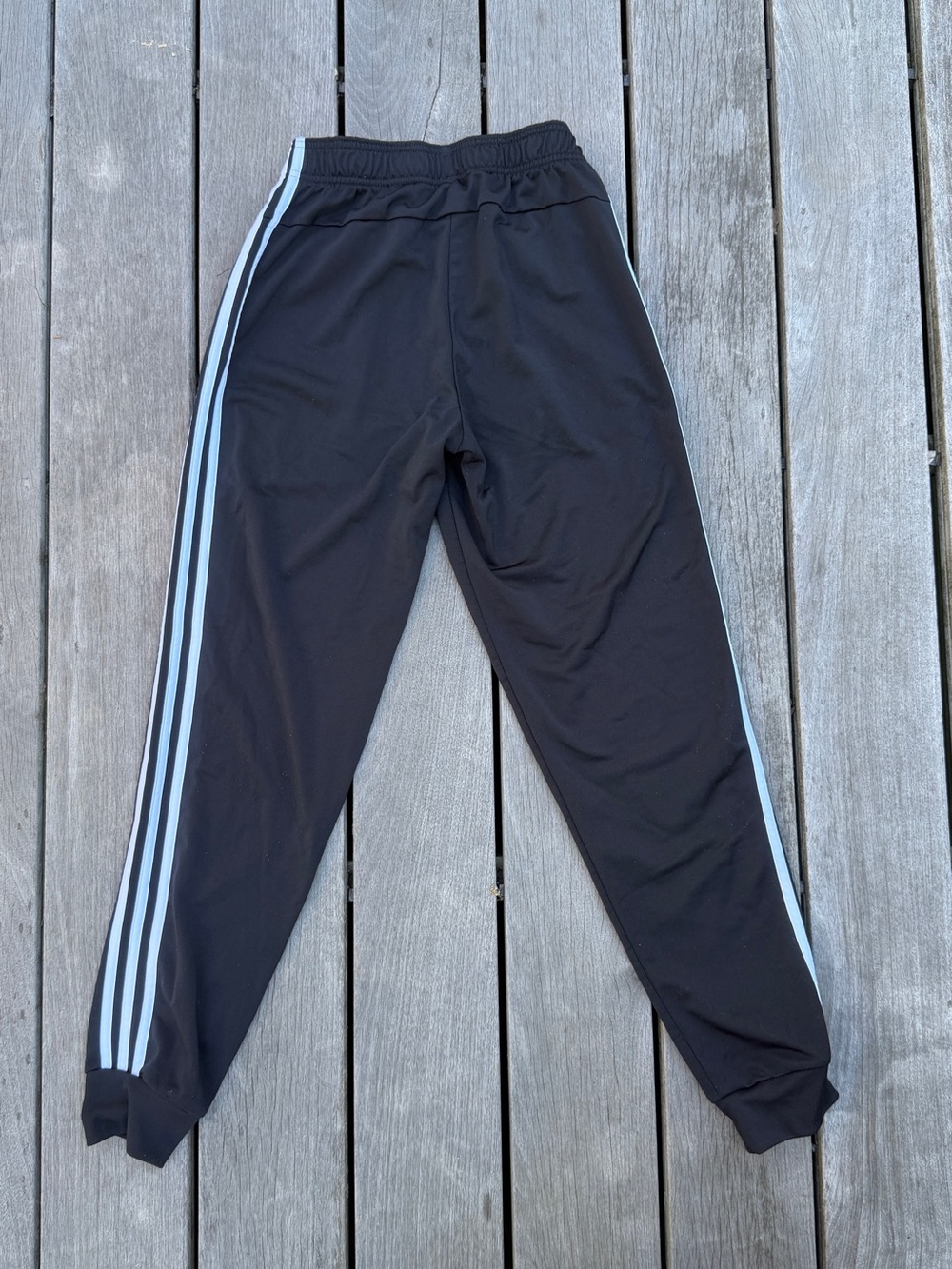 Adidas Men’s S Black Jogger Sweatpants with Logo Blk w/White Stripes - Picture 5 of 8